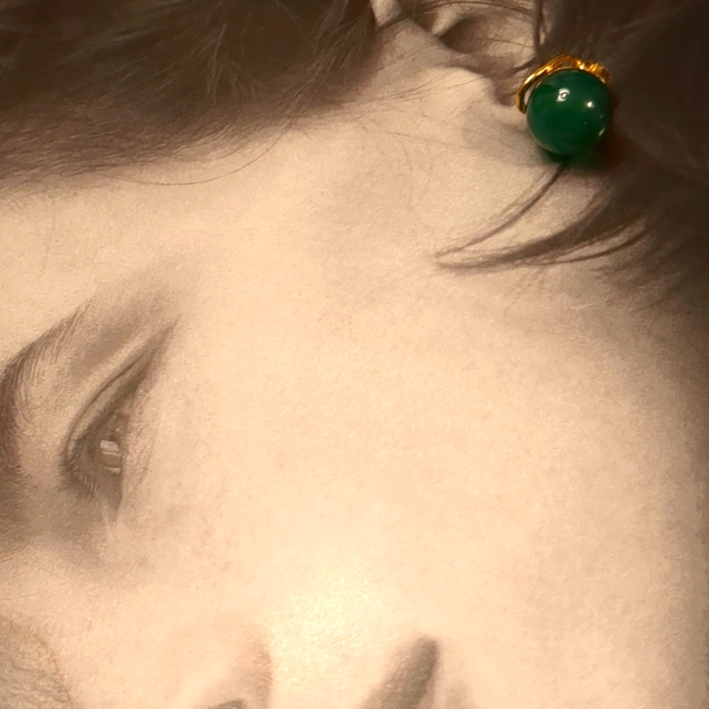 (FIND)JADE EARRINGS - Picture 4 of 5